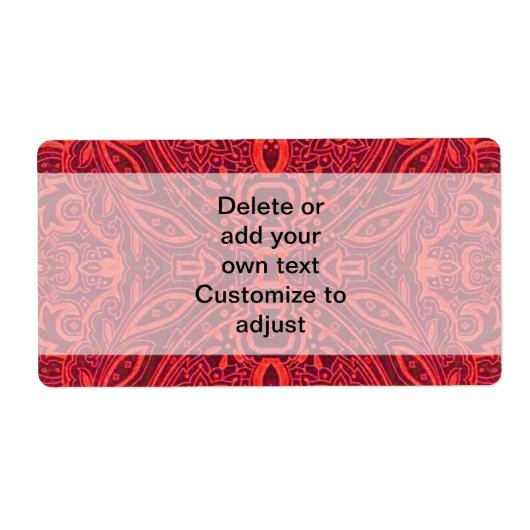 Rood stammaskerpatroon etiket (Voorkant)