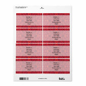 Rood stammaskerpatroon etiket (Full Sheet)