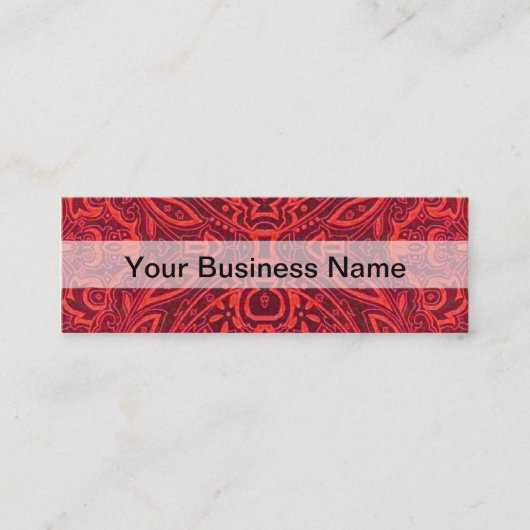 Rood stammaskerpatroon mini visitekaartje (Voorkant)