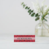 Rood stammaskerpatroon mini visitekaartje (Staand voorkant)