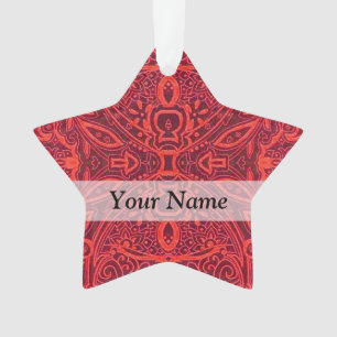 Rood stammaskerpatroon ornament