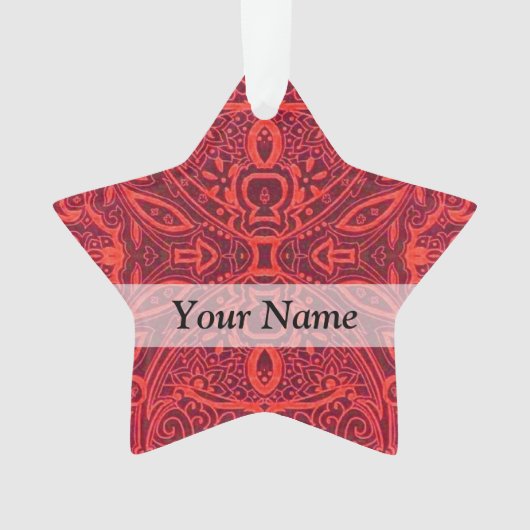 Rood stammaskerpatroon ornament (voorkant)