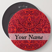 Rood stammaskerpatroon ronde button 6,0 cm (Voorkant /achterkant)