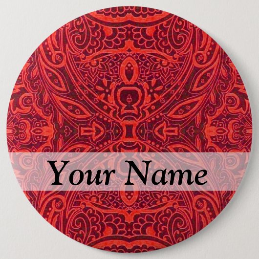 Rood stammaskerpatroon ronde button 6,0 cm (Voorkant)