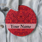 Rood stammaskerpatroon ronde button 6,0 cm (In situ)
