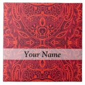 Rood stammaskerpatroon tegeltje (Voorkant)