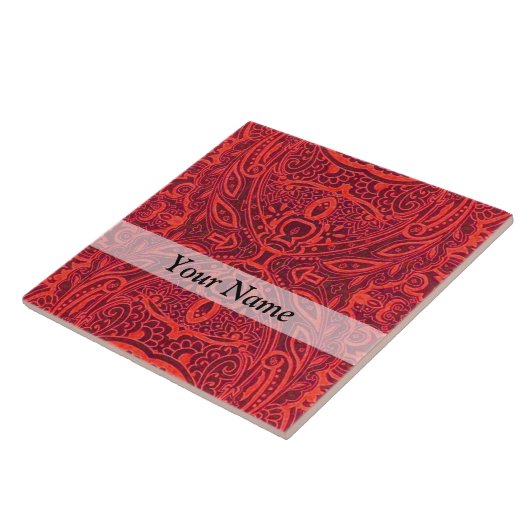 Rood stammaskerpatroon tegeltje (Zijkant)