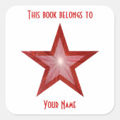 Rood Star-boekplaat sticker wit (Voorkant)