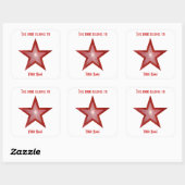 Rood Star-boekplaat sticker wit (Vel)