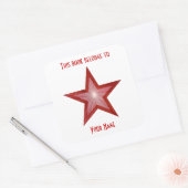 Rood Star-boekplaat sticker wit (Envelop)
