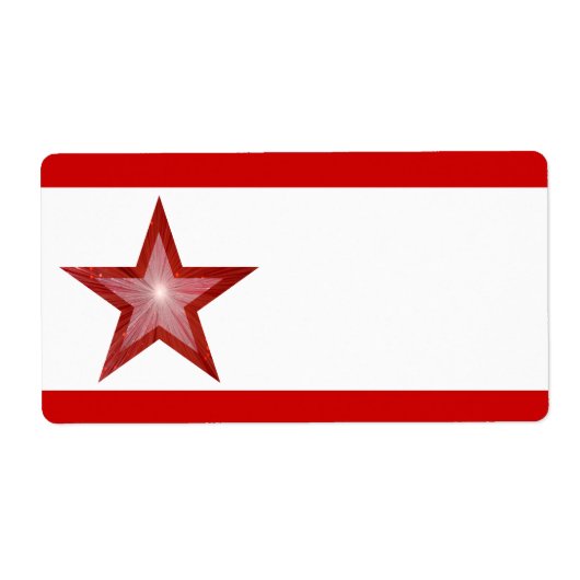 Rood Star-etiket grote witte vlakte Etiket (Voorkant)