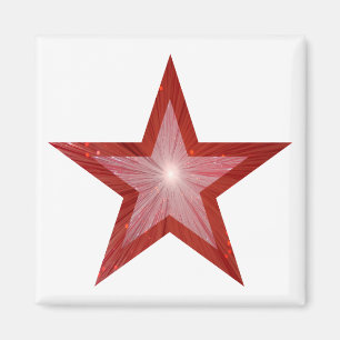 Rood Star friet magneet wit