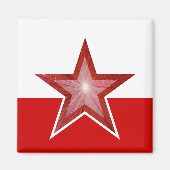 Rood Star friet magneet wit rood (Voorkant)