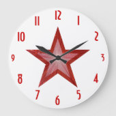 Rood Star 'getallen' klok rond wit (Voorkant)