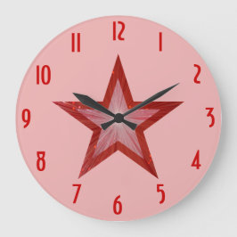 Rood Star-getallen, roze klok rond