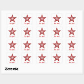 Rood Star 'Goed gedaan' vierkante sticker wit (Vel)