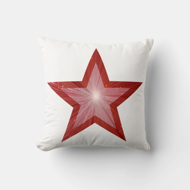 Rood Star groot en klein, kussen vierkant wit (Voorkant)
