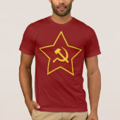 Rood Star Hammer en Mannen van sikkels Basic T-Shi T-shirt (Voorkant)