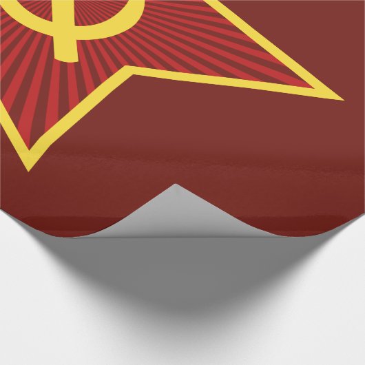 Rood Star Hammer en Sickle Glossy Wrapping Paper Cadeaupapier (Hoek)