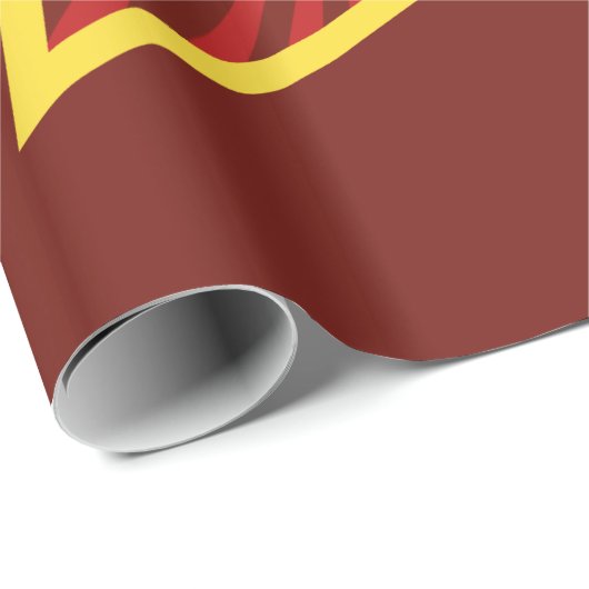 Rood Star Hammer en Sickle Glossy Wrapping Paper Cadeaupapier (Rol Hoek)