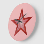 Rood Star-klok rond roze Grote Klok (Hoek)