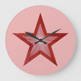 Rood Star-klok rond roze Grote Klok