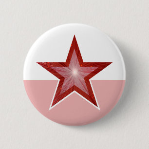 Rood Star-knop goud roze Ronde Button 5,7 Cm