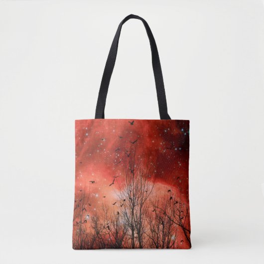 Rood Star-lampje Tote Bag (Voorkant)