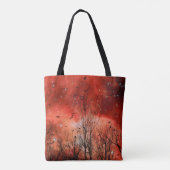 Rood Star-lampje Tote Bag (Achterkant)