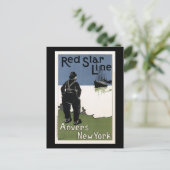 Rood Star Line Travel Briefkaart (Staand voorkant)