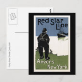 Rood Star Line Travel Briefkaart (Voorkant / Achterkant)