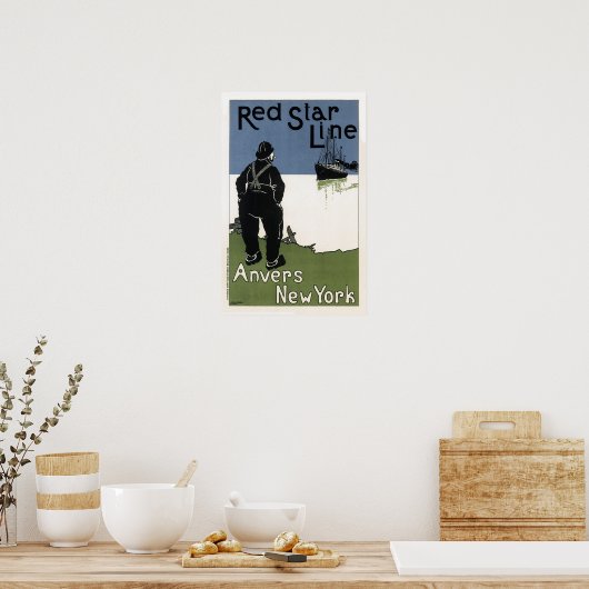  Rood Star Line Travel Poster (Keuken)
