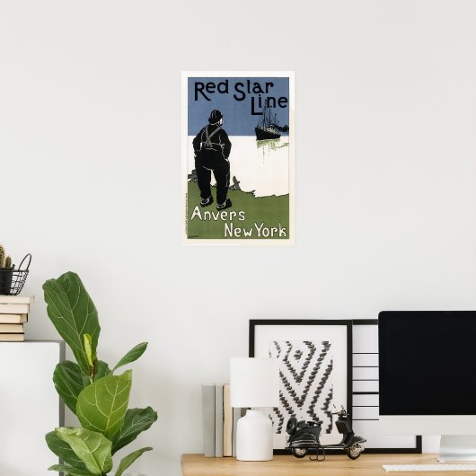  Rood Star Line Travel Poster (Thuiskantoor)