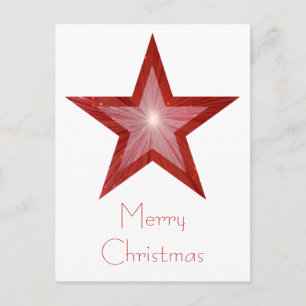 Rood Star 'Merry Kerstmis' briefkaart wit