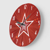 Rood Star 'Numbers' klok rond (Hoek)
