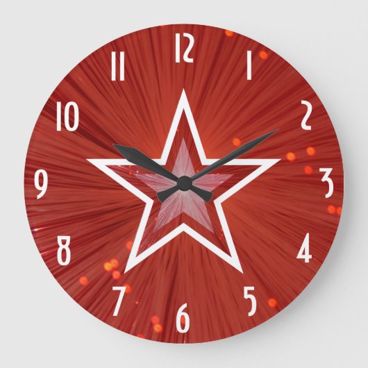 Rood Star 'Numbers' klok rond (Voorkant)