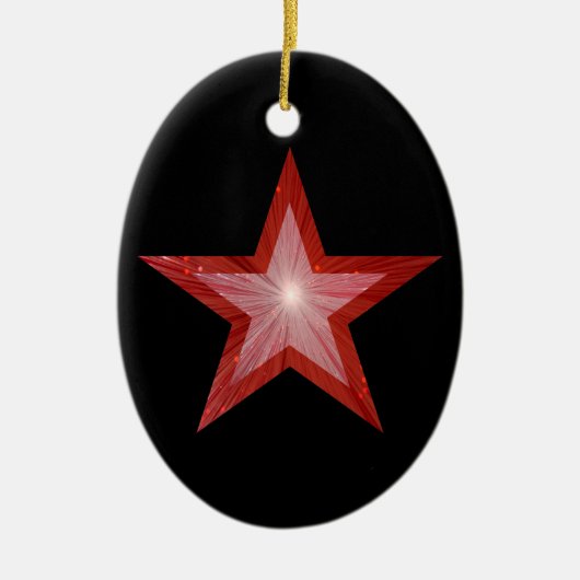 Rood Star ornament zwart (Voorkant)