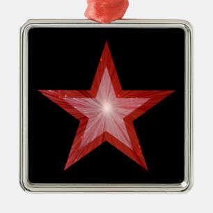 Rood Star-ornament zwart Metalen Ornament