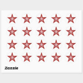 Rood Star-rond sticker wit (Vel)