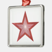 Rood Star-sierplein wit Metalen Ornament (Links)