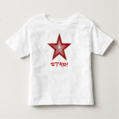 Rood Star 'STAR!' peuter t-shirt wit (Voorkant)