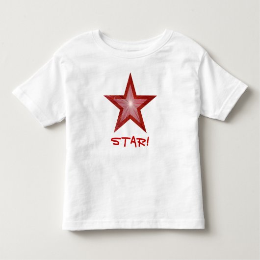 Rood Star 'STAR!' peuter t-shirt wit (Voorkant)