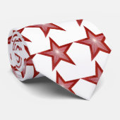 Rood Star-stropdas wit Stropdas (Opgerold)