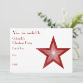 Rood Star-uitnodiging voortekst wit Kaart (Staand voorkant)