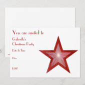 Rood Star-uitnodiging voortekst wit Kaart (Voorkant / Achterkant)