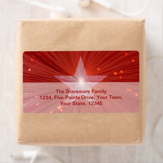 Rood Star-verzendlabel groot Etiket (Insitu)