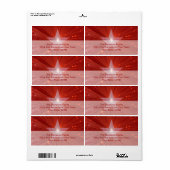 Rood Star-verzendlabel groot Etiket (Full Sheet)