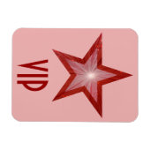 Rood Star 'VIP' flexibele magneet roze (Horizontaal)