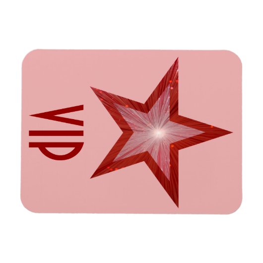Rood Star 'VIP' flexibele magneet roze (Horizontaal)