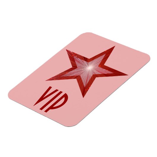 Rood Star 'VIP' flexibele magneet roze (Linkerzijde)